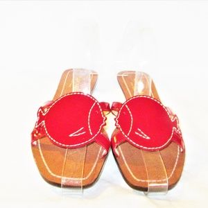 NWOB KATE SPADE RED "MOLLY" FISH FLIP FLOP SANDALS